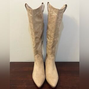 NWOT Tan Knee-High Western Boots
